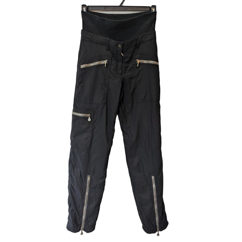 Authier Black Utility Cargo Zip Designer Snow Pants Size 6